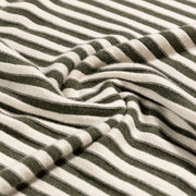 Close-up of green and white striped fabric