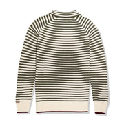 Striped sweater with a collar on a white background