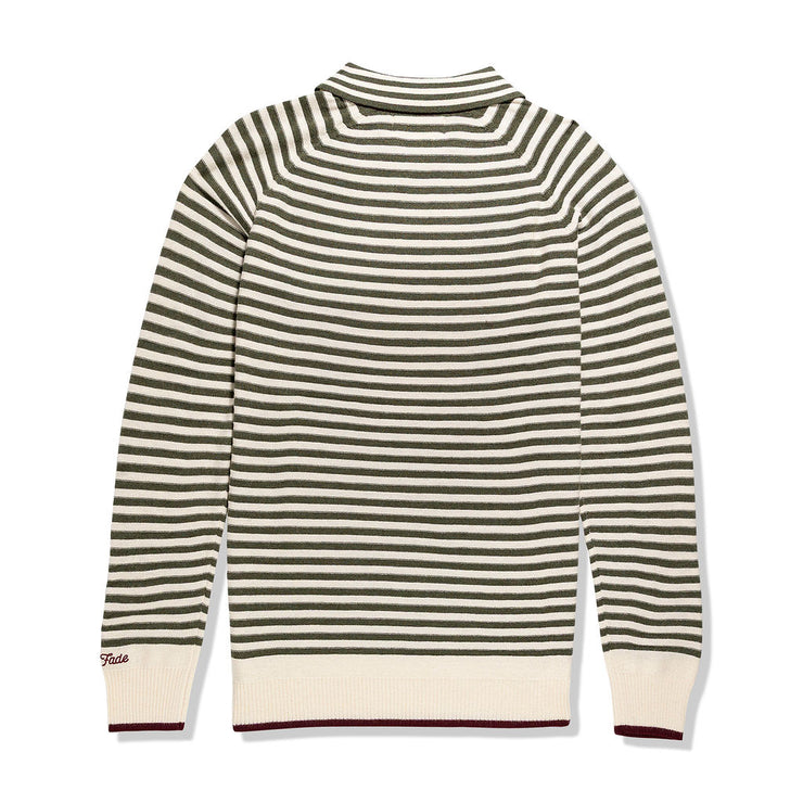 Striped sweater with a collar on a white background